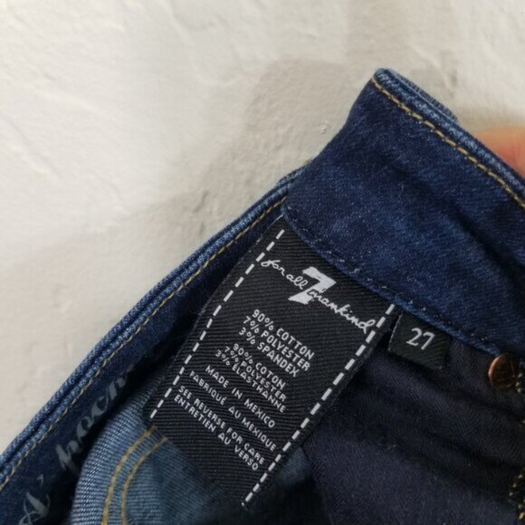 7 For All Mankind 'A' Pocket Stretch Jeans Blue Size 27 - Picture 8 of 8